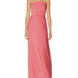 The Limited Coral Chevron Strapless Maxi Dress